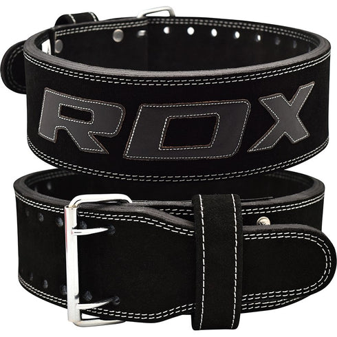 RDX BLACK LEATHER POWERLIFTING BELT-5